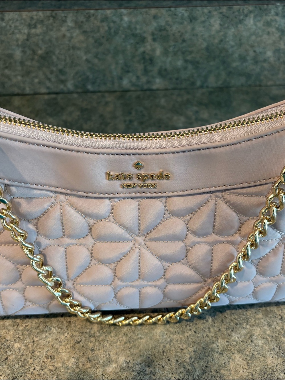 NWOT kate spade Quilted Floral Shoulder Bag with Gold Chain